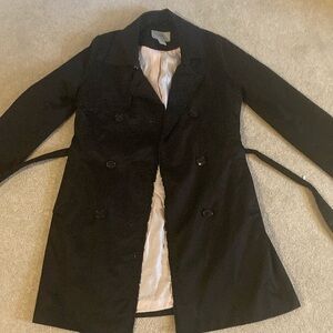 H&M black trench coat, size US 4